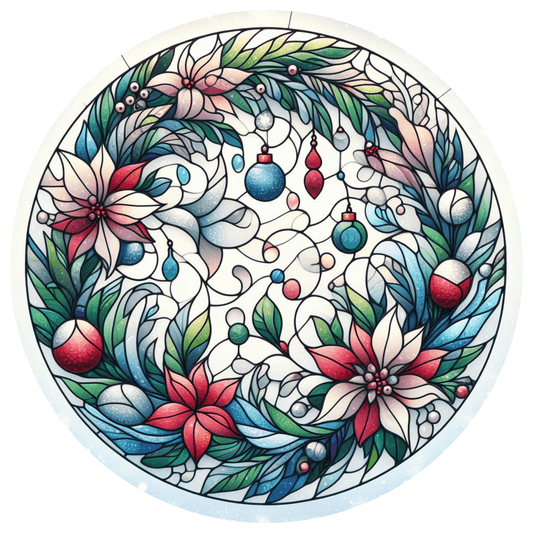 Christmas Colorful Flower Ornament Metal / Vinyl Sign - Made in USA