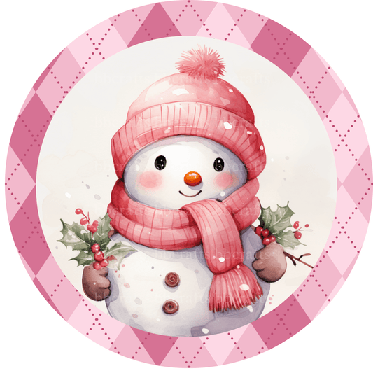Christmas Cute Snowman Metal / Vinyl Sign - Made in USA