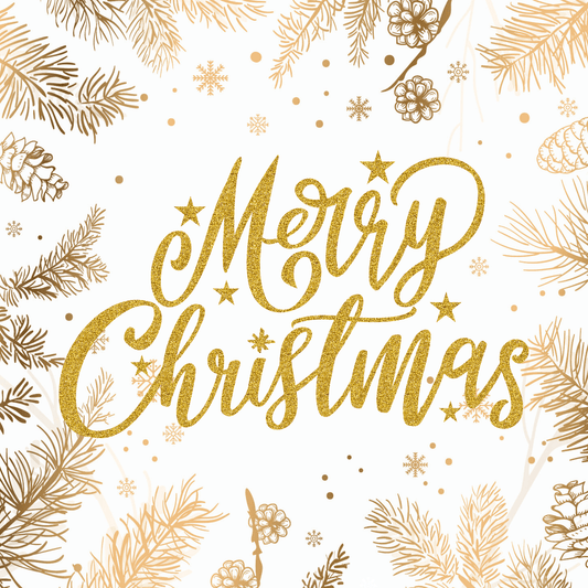 Christmas Glitter Merry Christmas Metal Sign - Made in USA