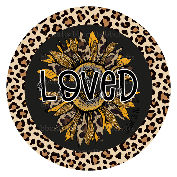 Christmas Metal Sign: LEOPARD SUNFLOWERS - Wreath Accents - Made In USA BBCrafts.com