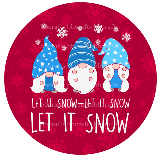 Let It Snow Gnome Metal / Vinyl Sign - Made in USA