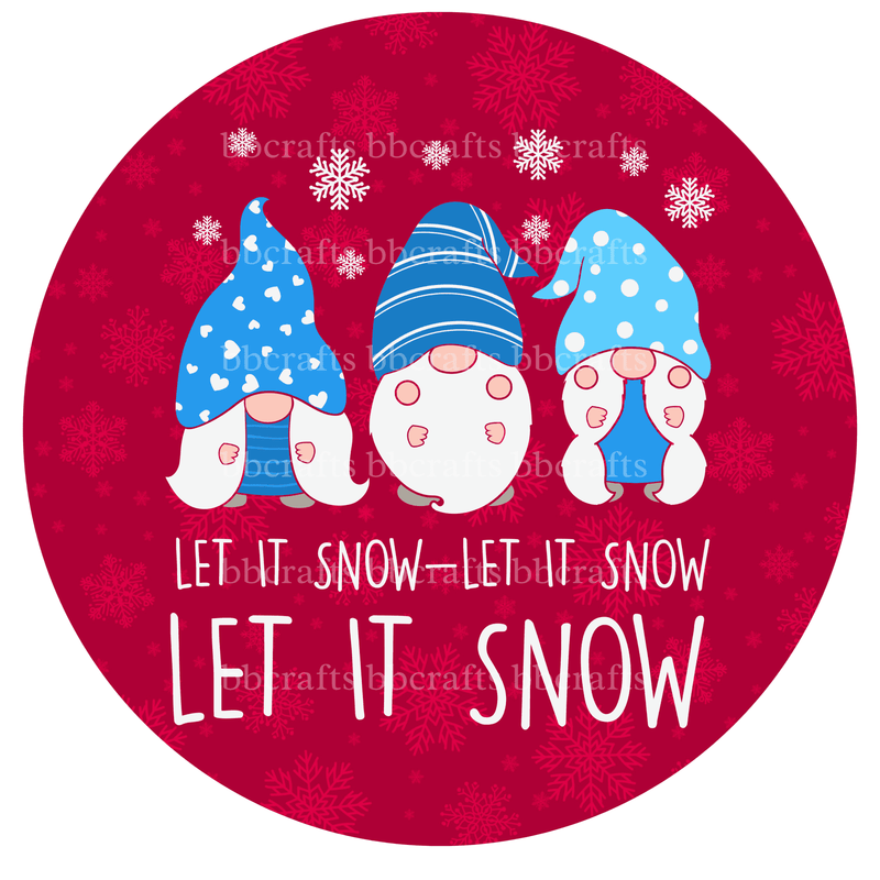 Christmas Metal Sign: LET IT SNOW - Wreath Accents - Made In USA BBCrafts.com
