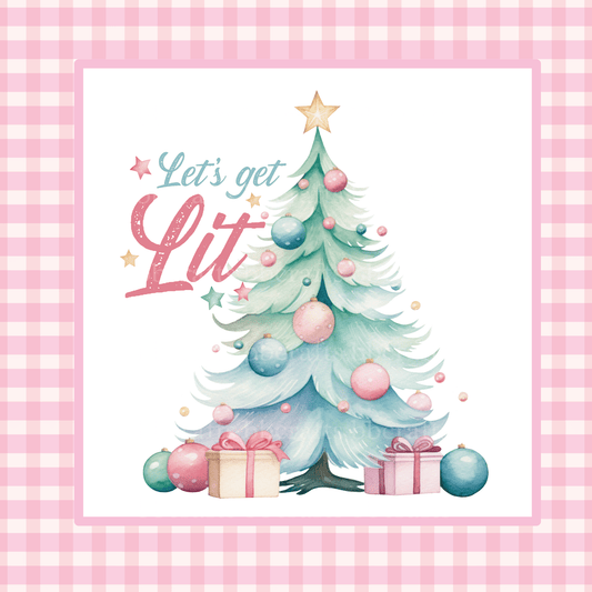 Christmas Lets Get Lit Metal Sign - Made in USA