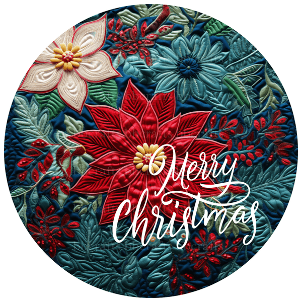 Christmas Metal Sign: MERRY CHRISTMAS - Wreath Accent - Made In USA BBCrafts.com