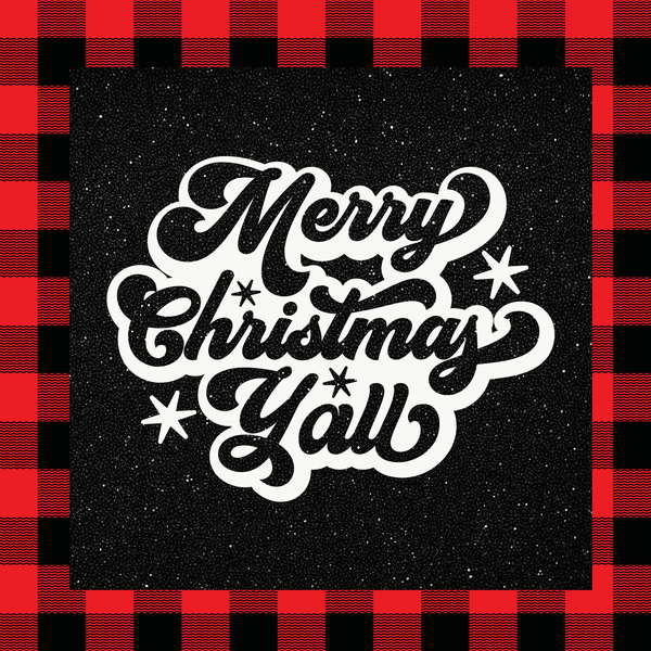 Christmas Metal Sign: MERRY CHRISTMAS Y'ALL - Wreath Accent - Made In USA BBCrafts.com