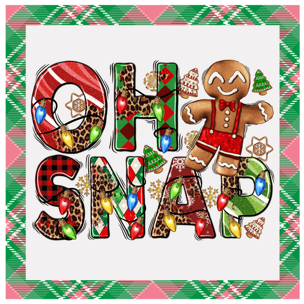 Christmas Metal Sign: OH SNAP - Wreath Accent - Made In USA BBCrafts.com