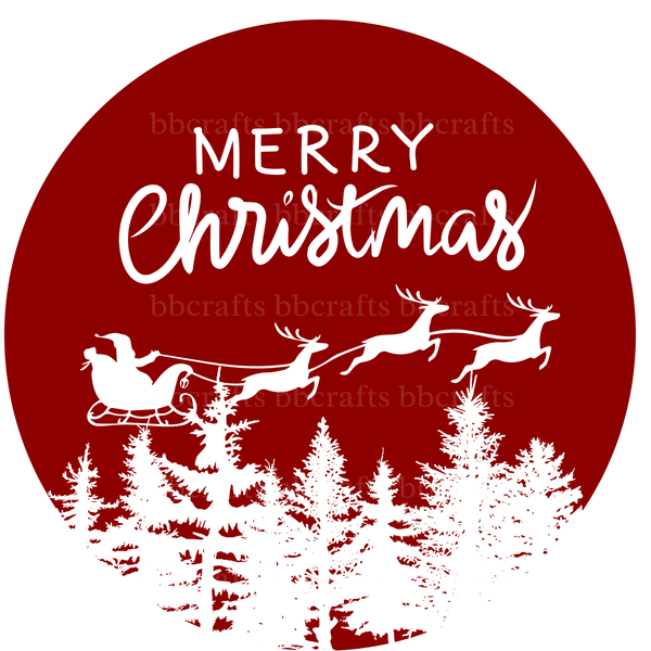 Christmas Metal Sign: RED UP IN THE AIR MERRY CHRISTMAS - Made In USA - BBCrafts.com