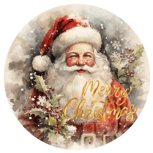 Christmas Santa Claus Merry Christmas Metal / Vinyl Sign - Made in USA