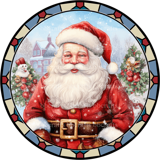 Christmas Santa Claus Metal / Vinyl Sign - Made in USA