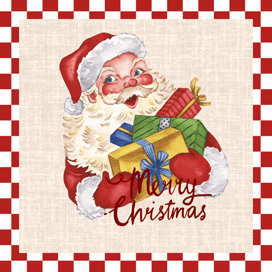 Christmas Santa Merry Christmas Metal Sign - Made in USA