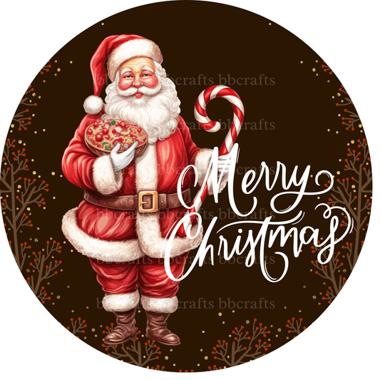 Christmas Santa Merry Xmas Metal / Vinyl Sign - Made in USA