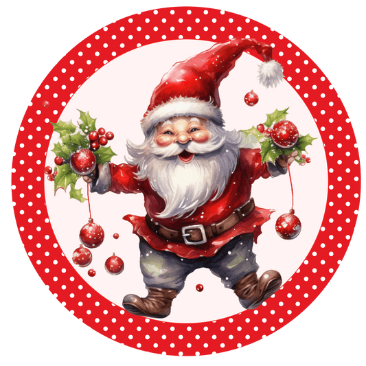 Christmas Santa Metal / Vinyl Sign - Made in USA