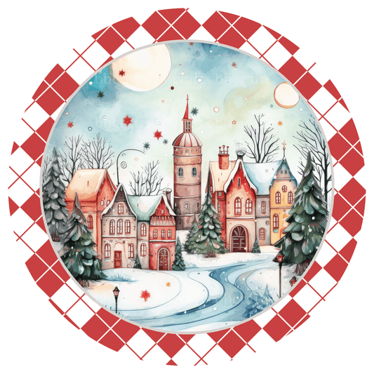 Christmas Small Town Metal / Vinyl Sign - Made in USA