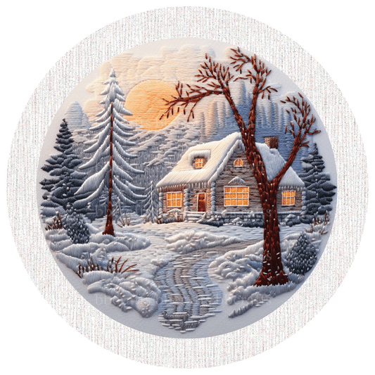 Christmas Snow House Winter Metal / Vinyl Sign - Made in USA