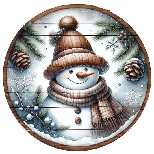 Christmas Snowman Metal / Vinyl Sign - Made in USA