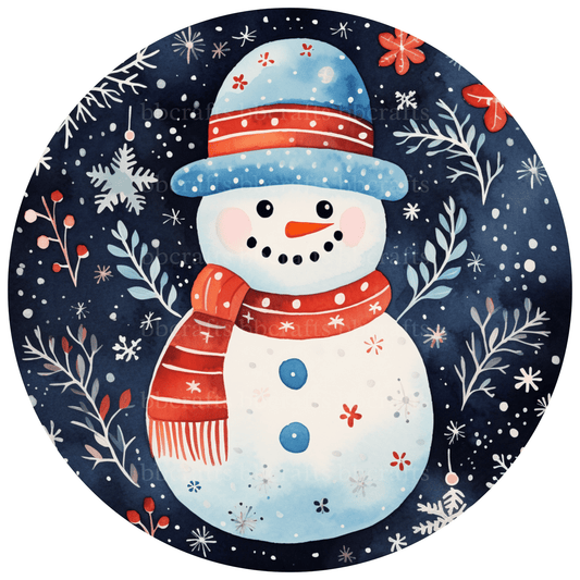 Christmas Snowman Metal / Vinyl Sign - Made in USA