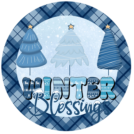 Christmas Winter Blessing Metal / Vinyl Sign - Made in USA