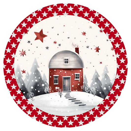 Christmas Winter House Metal / Vinyl Sign - Made in USA