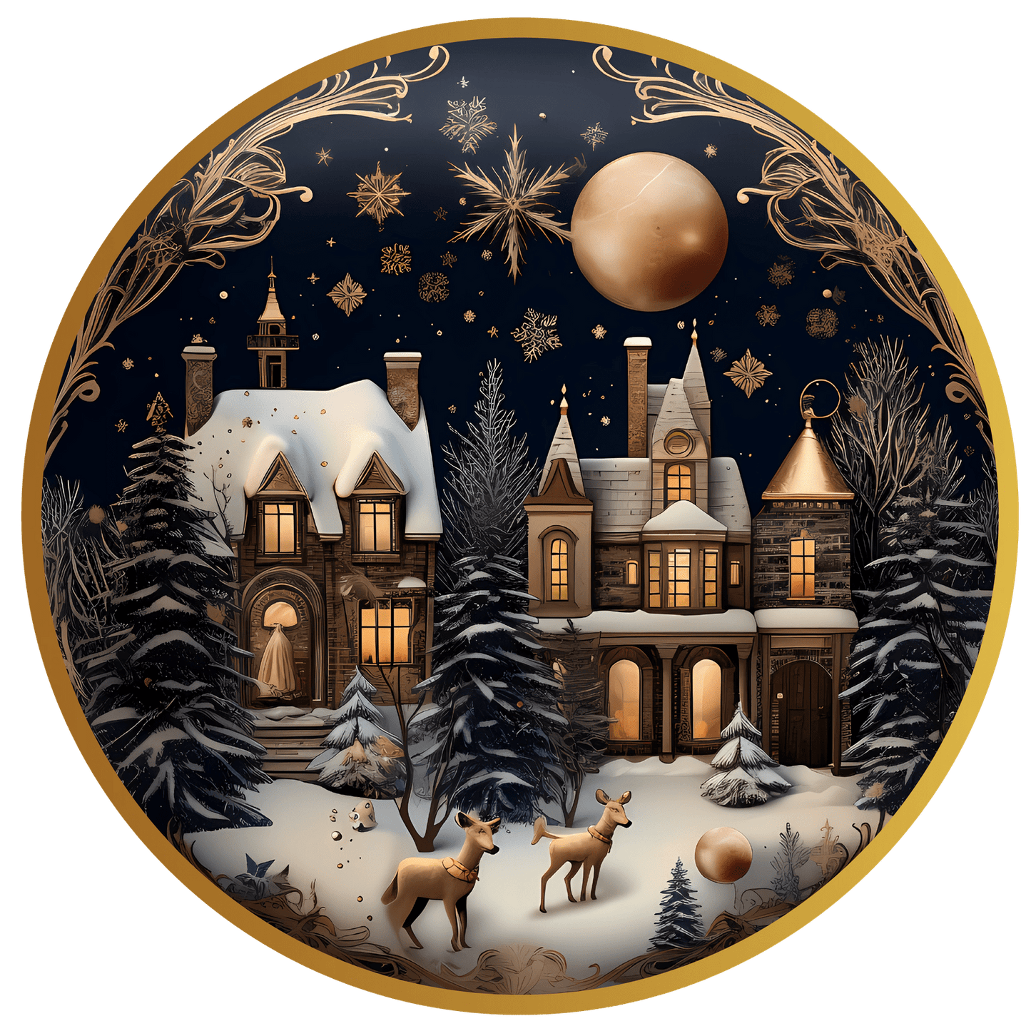 Christmas Winter Snow House Metal / Vinyl Sign - Made in USA