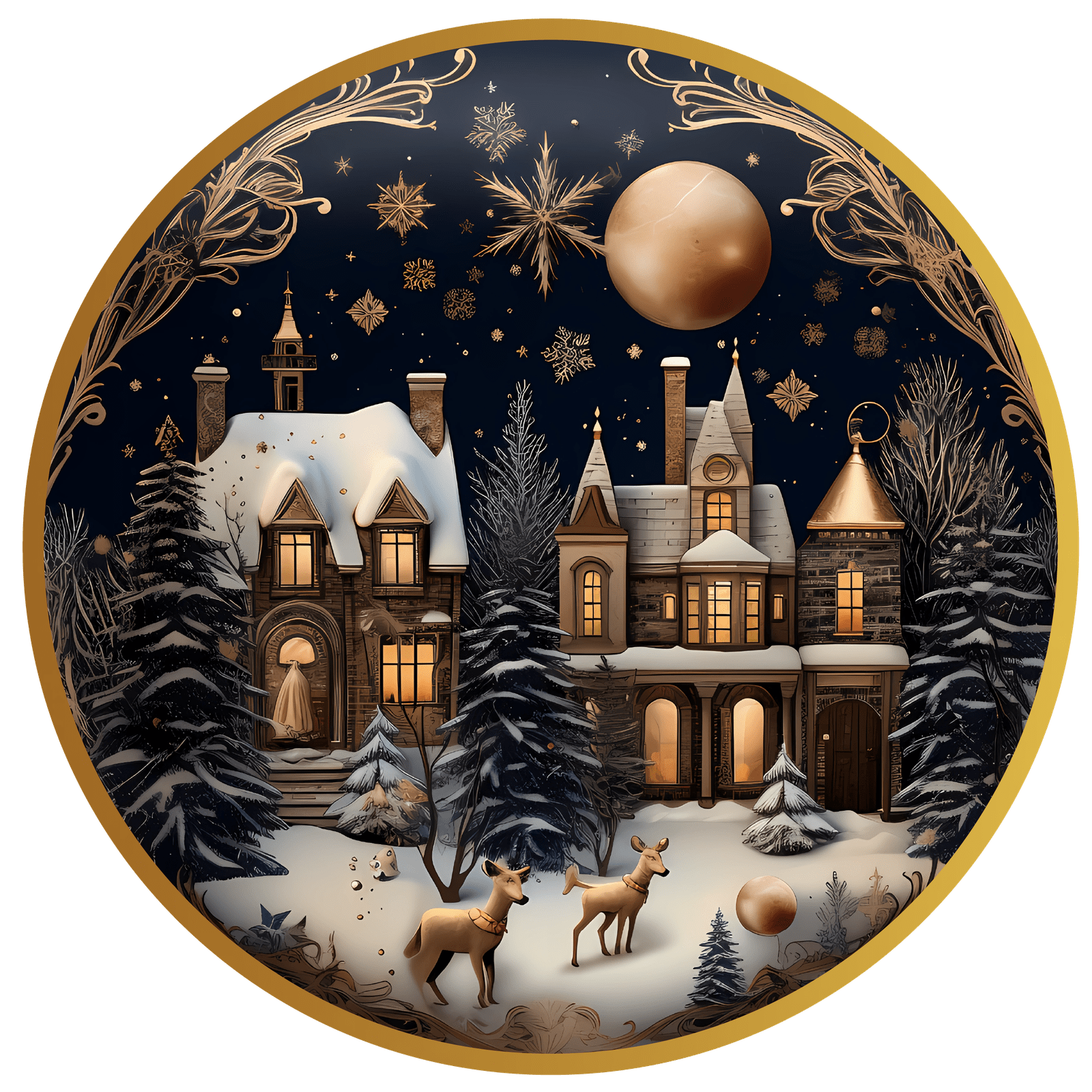 Christmas Winter Snow House Metal / Vinyl Sign - Made in USA