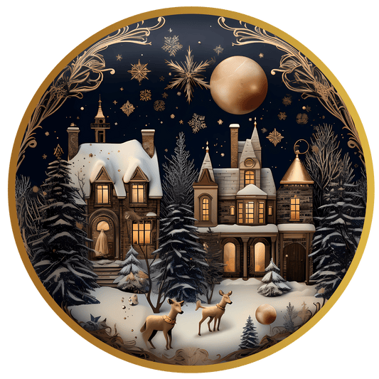 Christmas Winter Snow House Metal / Vinyl Sign - Made in USA