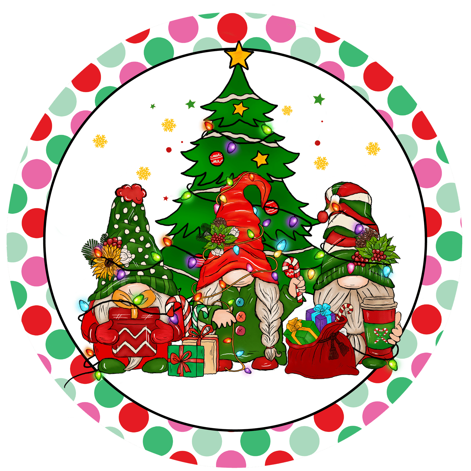 Christmas Xmas Tree & Elf Metal / Vinyl Sign - Made in USA