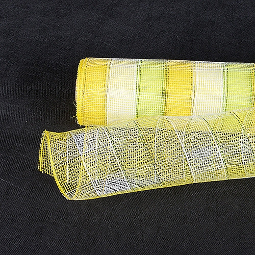 Citrus - Poly Deco Mesh Wrap with Laser Mono Stripe - ( 21 Inch x 10 Yards ) BBCrafts.com