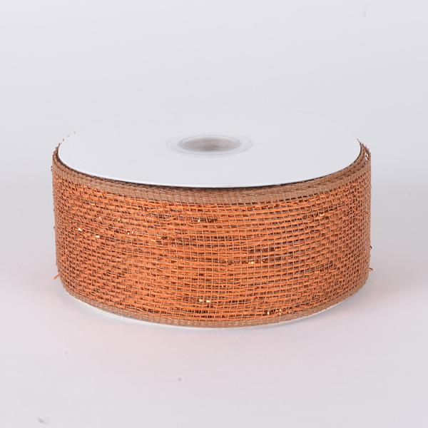 Copper - Metallic Deco Mesh Ribbons - ( 4 Inch x 25 Yards ) BBCrafts.com