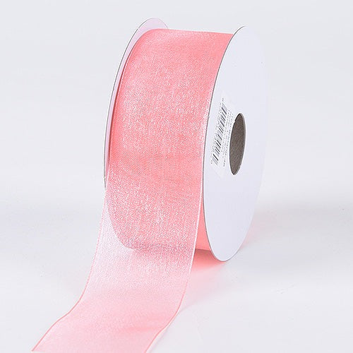 Coral - Sheer Organza Ribbon - ( 2 - 1/2 Inch | 25 Yards ) BBCrafts.com