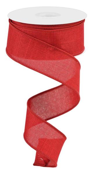 Cranberry - Royal Burlap Wired Edge Ribbon - ( 1-1/2 Inch | 10 Yards ) BBCrafts.com