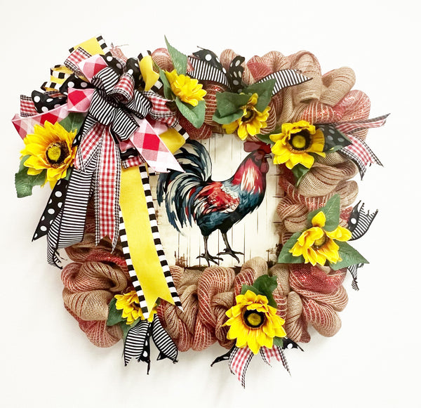 Rooster Wreath - Made By Designer Leah