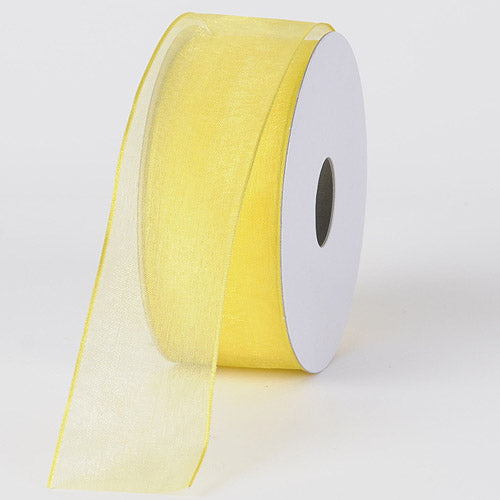 Daffodil - Organza Ribbon Thin Wire Edge 25 Yards - ( 1 - 1/2 Inch | 25 Yards ) BBCrafts.com