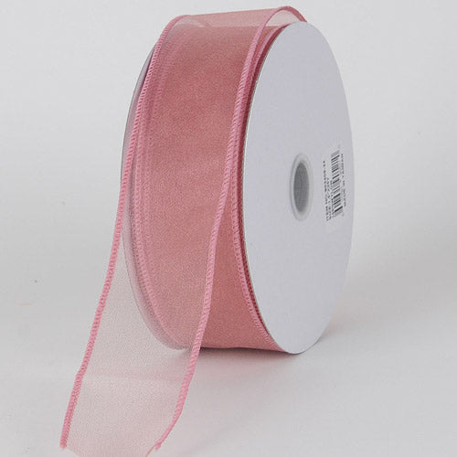 Dark Mauve - Organza Ribbon Thick Wire Edge 25 Yards - ( 2 - 1/2 Inch | 25 Yards ) BBCrafts.com