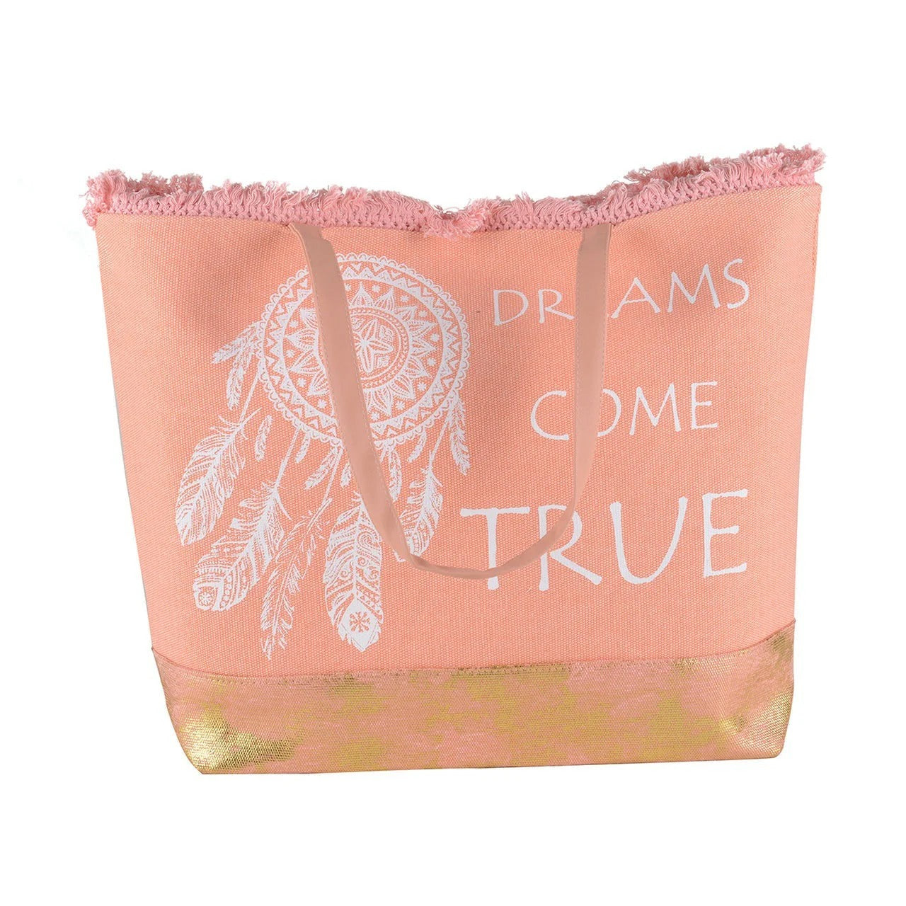 Women’s Beach Tote Bags Combo Set of 3 – Cream Dream Catcher, Peach Dream Catcher & Green Leaf Print Canvas Large Pool & Travel Totes