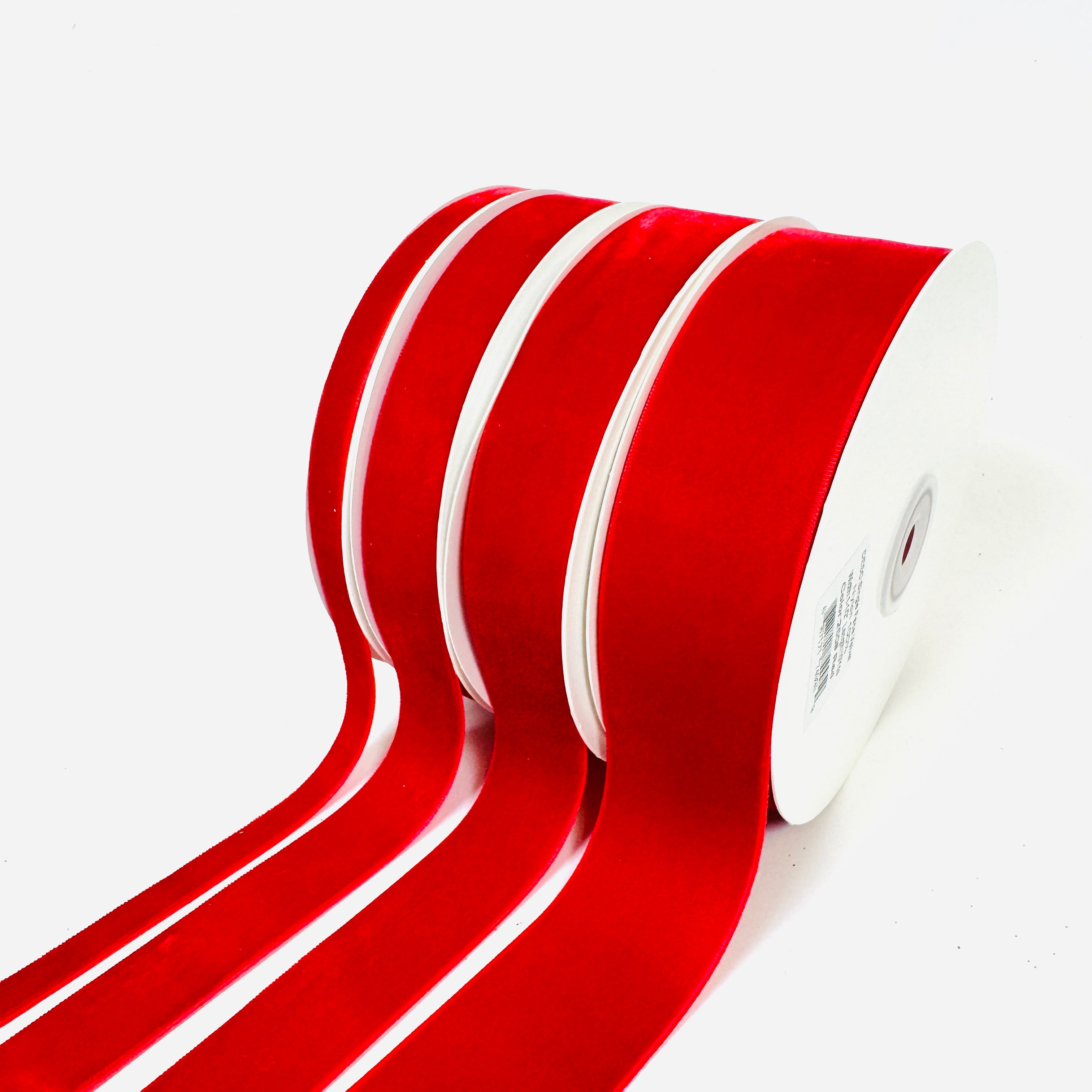 Red Single Face Velvet Ribbon - 0677-010-250 – BBCrafts.com