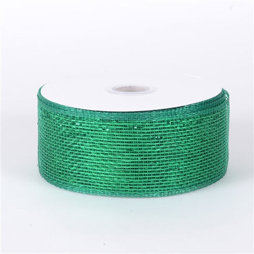 Emerald - Metallic Deco Mesh Ribbons - ( 4 Inch x 25 Yards ) BBCrafts.com