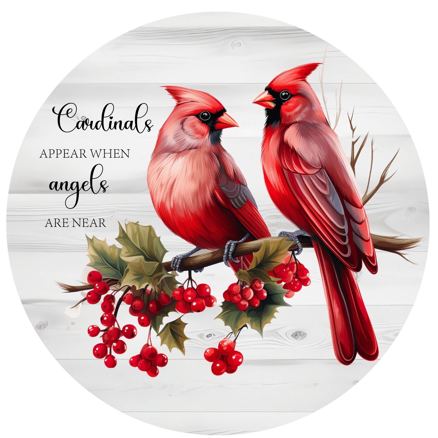 Cardinal Birds Metal / Vinyl Sign - Made in USA