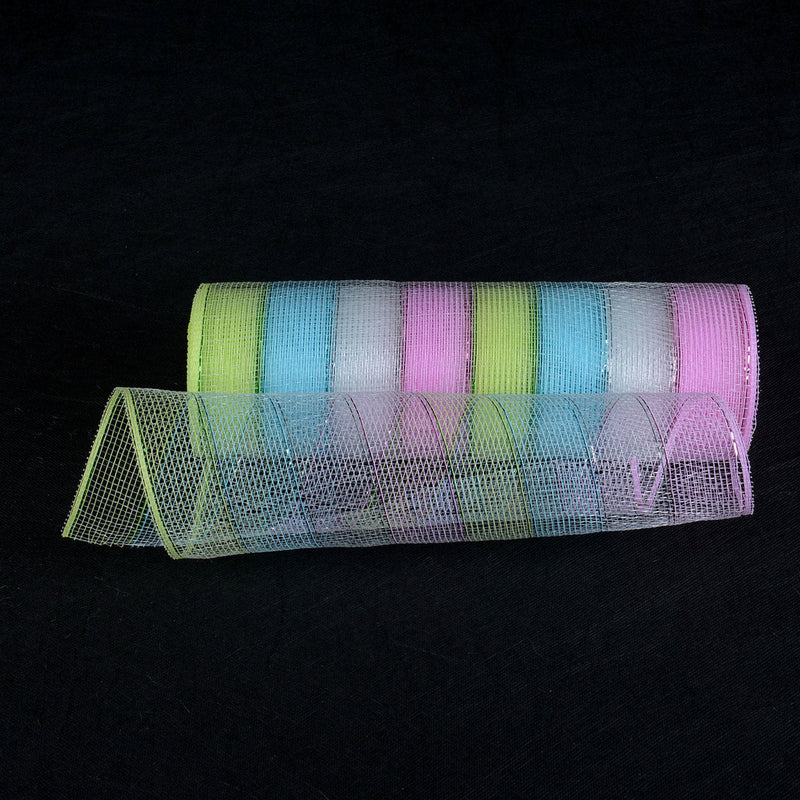 Fairy - Poly Deco Mesh Wrap with Laser Mono Stripe - ( 10 Inch x 10 Yards ) BBCrafts.com