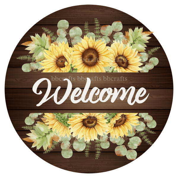 Fall Metal Sign: FLOWERS - Wreath Accents - Made In USA BBCrafts.com