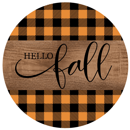 Fall Hello Fall Metal / Vinyl Sign - Made in USA