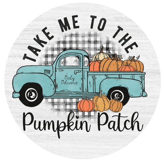Fall Pumpkin Truck Metal / Vinyl Sign - Made in USA