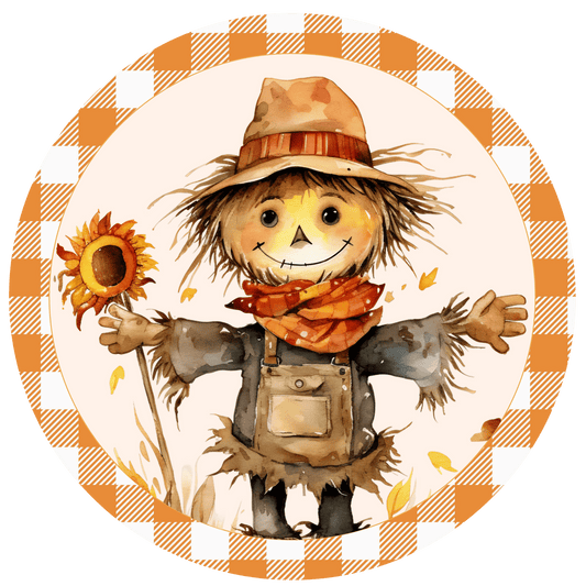 Fall Scarecrow Metal / Vinyl Sign - Made in USA
