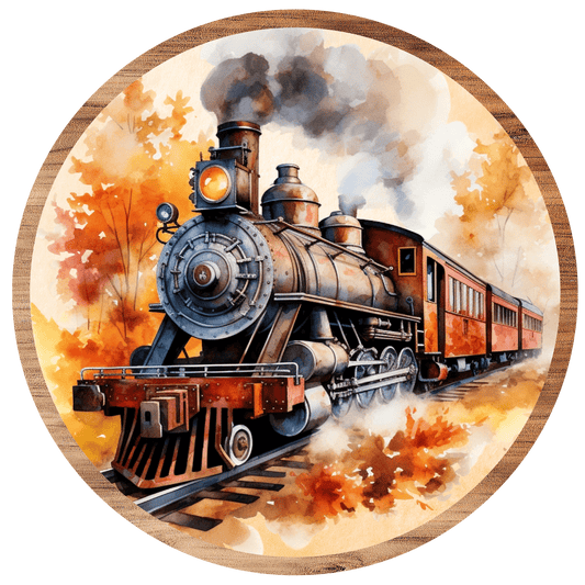 Fall Steam Engine Train Metal / Vinyl Sign - Made in USA
