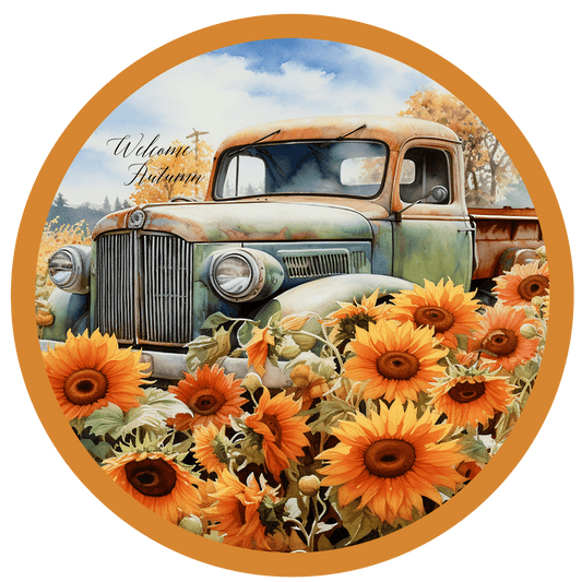 Fall Truck Metal / Vinyl Sign - Made in USA