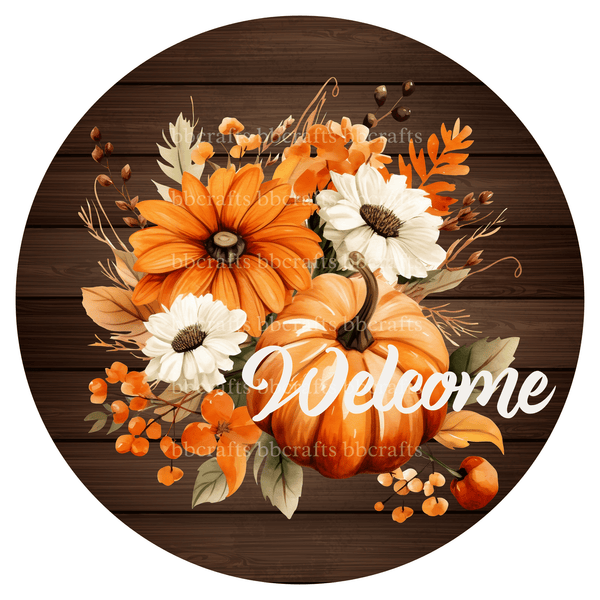 Fall Metal Sign: WELCOME TO FALL - Wreath Accents - Made In USA BBCrafts.com