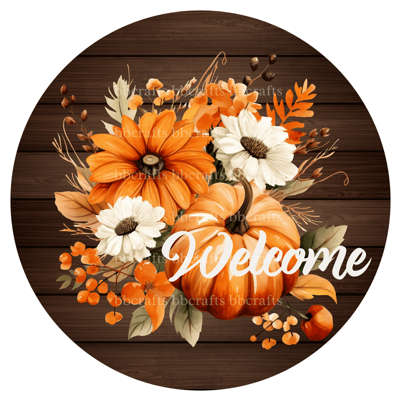 Fall Metal Sign: WELCOME TO FALL - Wreath Accents - Made In USA BBCrafts.com