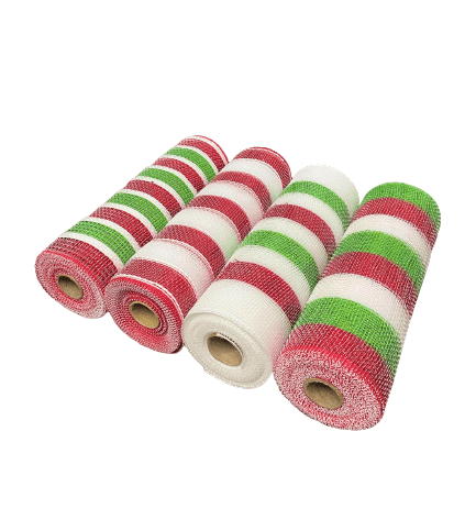 Holiday Mesh Set - Pack of 4 Rolls 10 Inch x 10 Yards Each