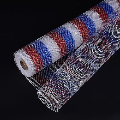 Flag - Poly Deco Mesh Wrap with Laser Mono Stripe - ( 10 Inch x 10 Yards ) BBCrafts.com