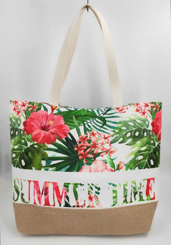 Floral Beach Tote Bag - 19 Inch x 15 Inch - Women Swim Pool Bag Large Tote BBCrafts.com