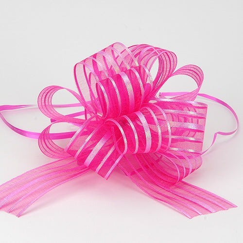 Fuchsia 4 Inch Pull Bow - Pack of 12 BBCrafts.com